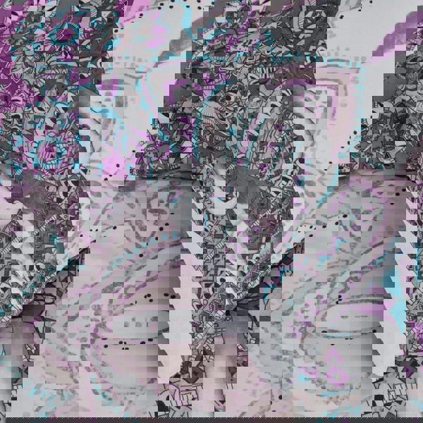 Smart Living Reversible Polycotton Elephant Mandala Duvet Cover and Pillowcase Set - Purple