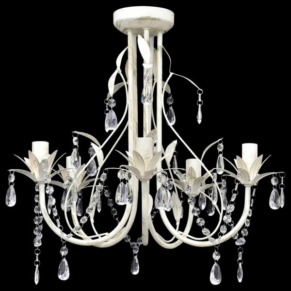Berkfield Crystal Pendant Ceiling Lamp Chandelier Elegant 5 Bulb Sockets