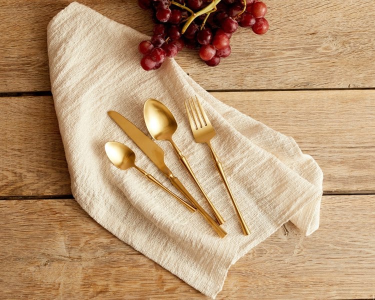 Gold Stainless Steel Cutlery Set. Restaurant Quality Flatware from What a Host Home Decor