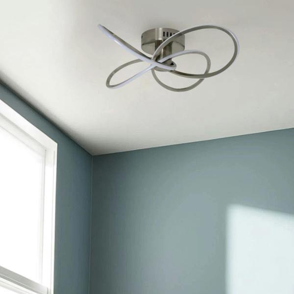 Pagazzi Lighting Reggie 4-Light LED Semi-Flush Satin Nickel Ceiling Light