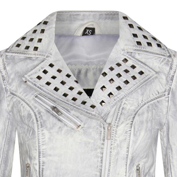 Infinity Leather Womens Gothic Biker Leather Jacket with Studs-Bilbao
