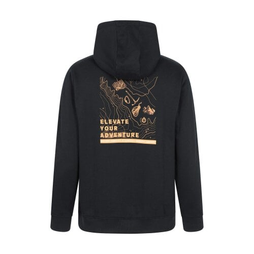 Mountain Warehouse Mens Mountain Cotton Anti-Pilling Travel Drawstring Hoodie - Black