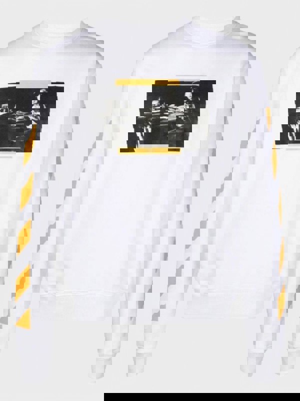 Off - White Caravaggio Saint Jerome Writing Print Slim Fit Sweatshirt White Yellow - Supplied FashionOFF WHITE