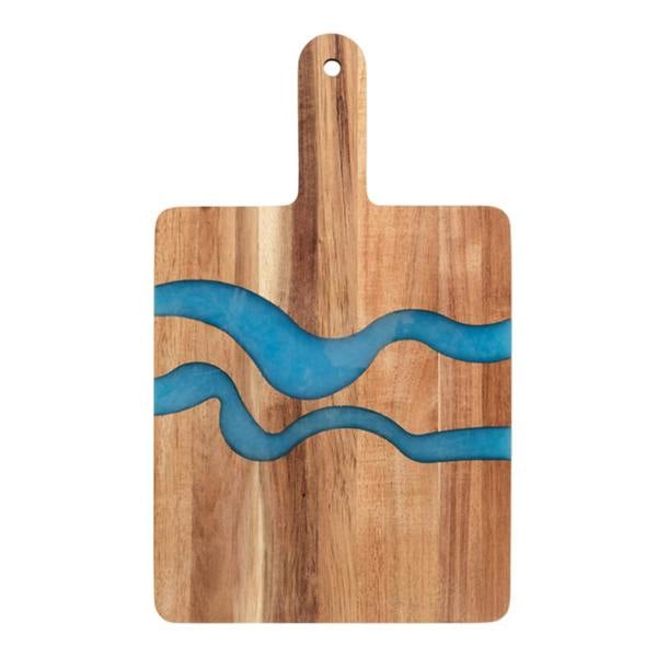 MidOcean Azuur Acacia Wood Serving Board - Wood/Blue - 