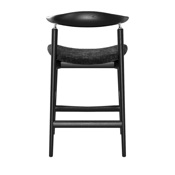 Wyld Haus Loughrea Upholstered Black Velvet Tweed Bar Stool