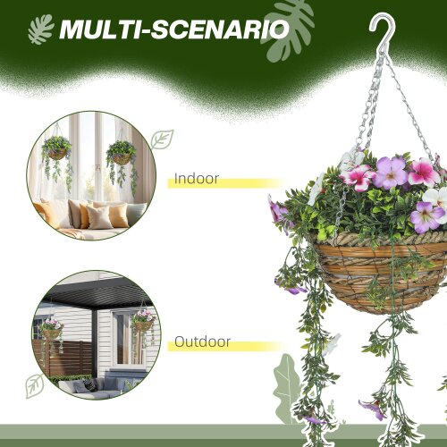 Wyld Haus Lileke Redo Set Of 2 Artificial Azalea Hanging Planters In Pink And White