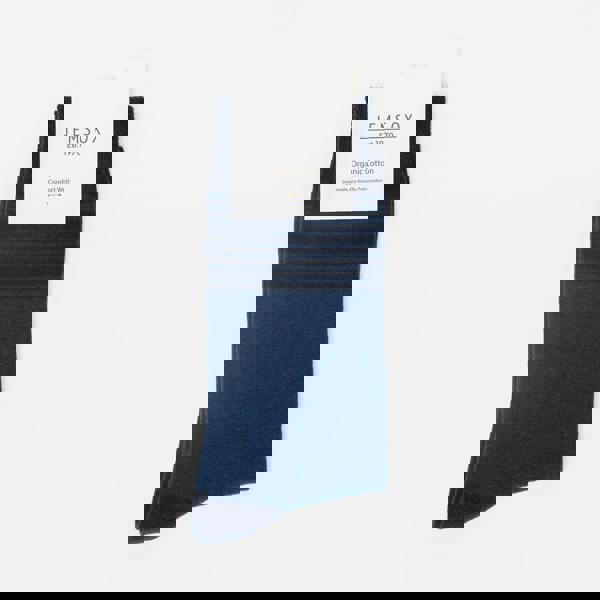 Jemsox Fine Stripe Organic Cotton Mens Socks | Gentle Comfort Welt Top