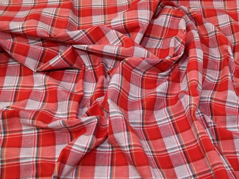 Minerva Core Range Deadstock Cotton Shirting Fabric - Checks Design Dressmaking Fabric, 140 cm / 56" Wide - per metre
