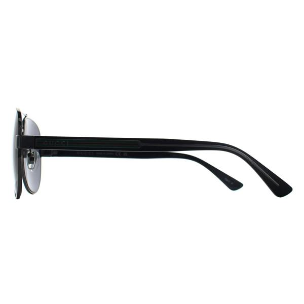 Gucci Sunglasses GG0528S 007 Shiny Ruthenium Grey Mirror Polarized