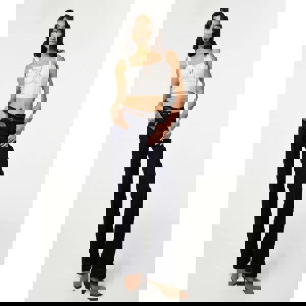 Pink Vanilla Tie Front Milkmaid Crop Top