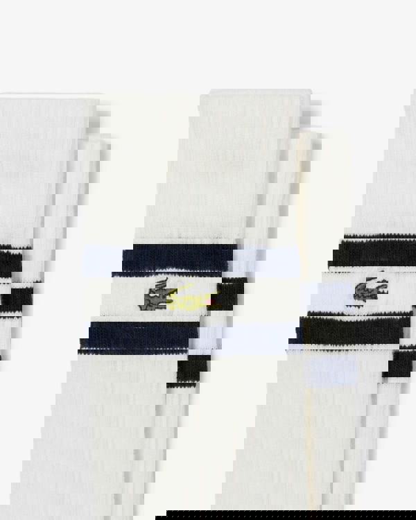 Lacoste Ribbed Mens Socks - Navy Blue/Flour HHW | CHO | Designer Mens Socks