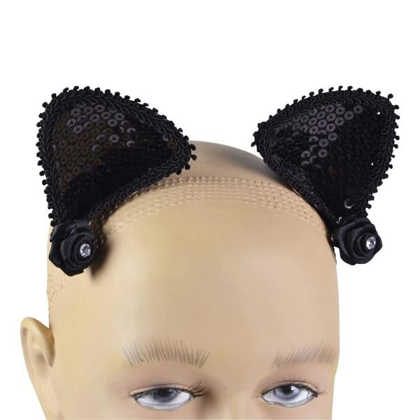 Bristol Novelty Adults Unisex Hair Clip Cat Ears - Black - 