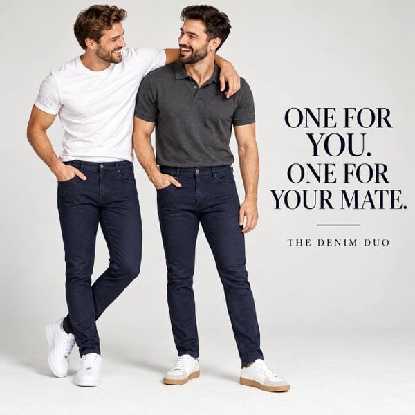 Smart Living Men's Skinny Fit Denim Duo Jeans - Pack of 2 - Indigo