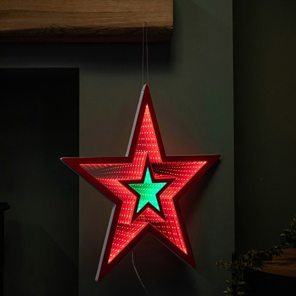Samuel Alexander 47cm Light up Star Infinity Christmas Decoration with Red and Green LEDs