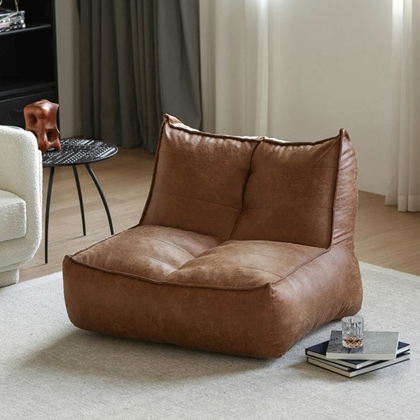 Nalany Lazybag style Bean Bag, Leathaire-Weilai Concept-Weilai Concept