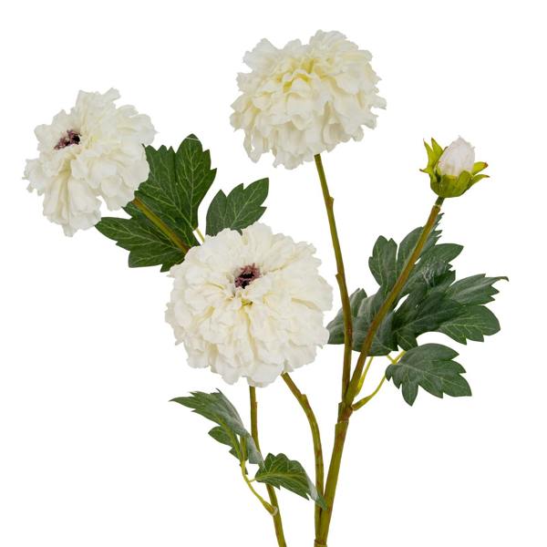 Wyld Haus Set of 3 Artificial Flowers White African Marigold Large Sprays
