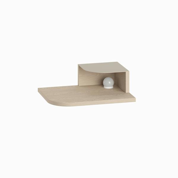 Decortie Floating Bedside Table Modern Corner Design Nightstand 30cm Wall-mounted w/ LED Lamp in 3-tones for Bedroom