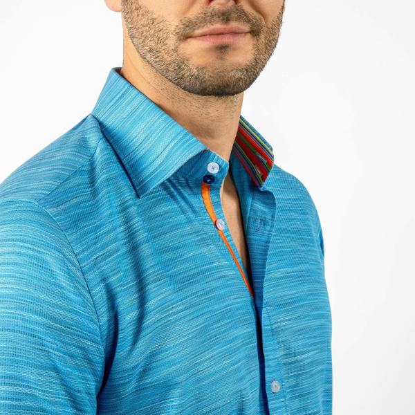 PASTEL KNITTED COTTON CLASSIC SHIRT - Premium Men's Patterned Shirt by Claudio Lugli | Bold Design, Tailored Fit, Best Printed Shirts