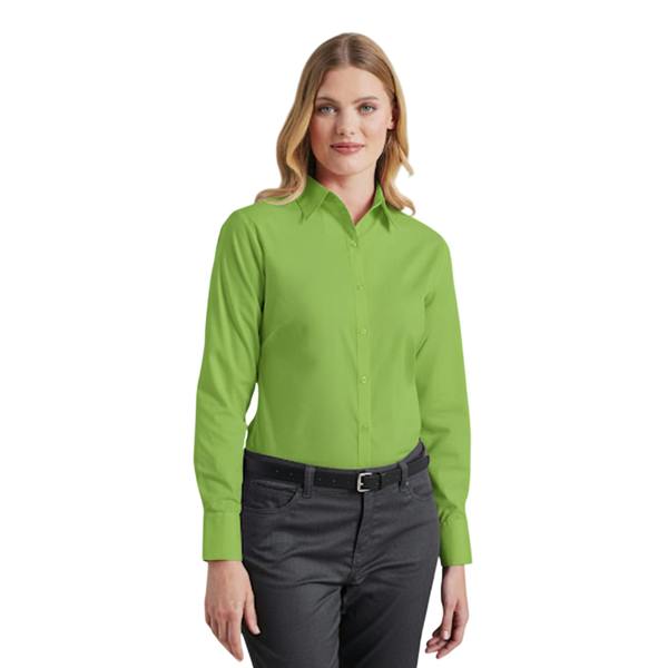 Premier Womens/Ladies Poplin Long-Sleeved Blouse - Lime
