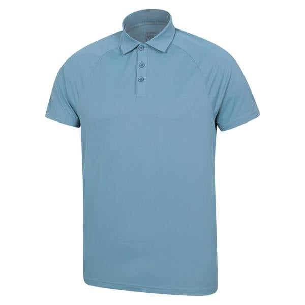 Mountain Warehouse Mens IsoCool Lightweight Polo Shirt - Light Blue - 