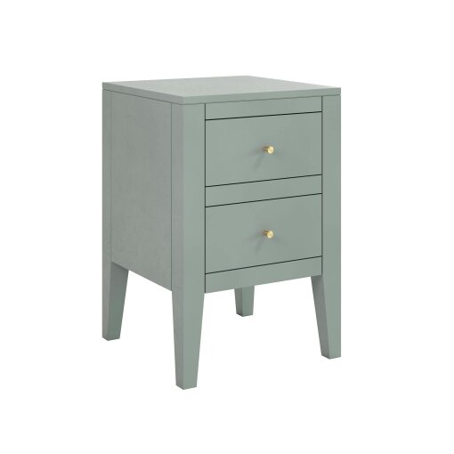 Wyld Haus Roma Pigeon Grey Wood Two Drawer Bedside Table