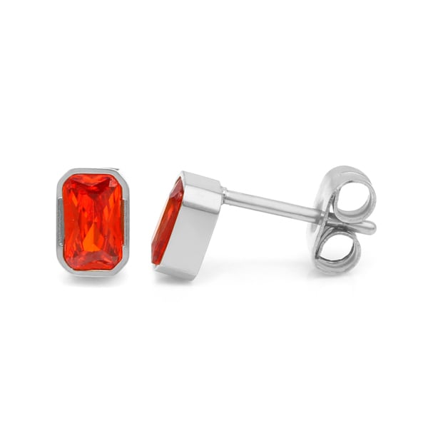 Say It With April Diamond Birthstone Earrings - Silver Plated