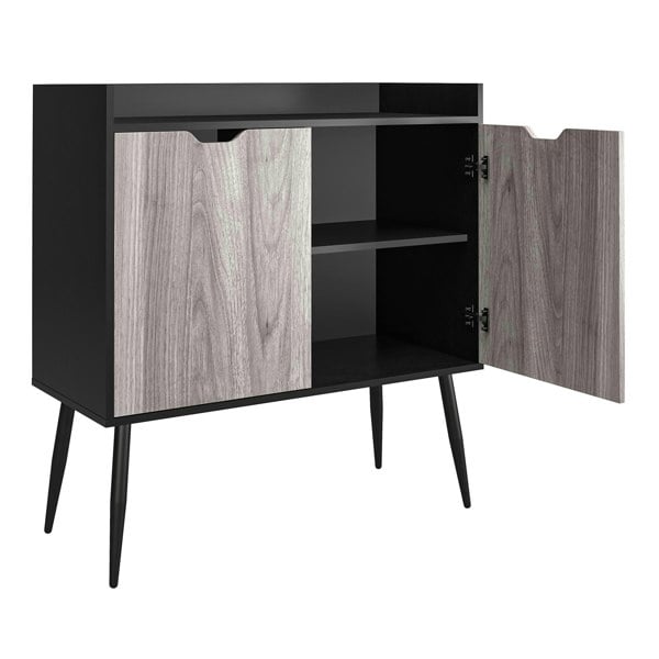 Dorel Home Copley Bar Cabinet in Black Oak