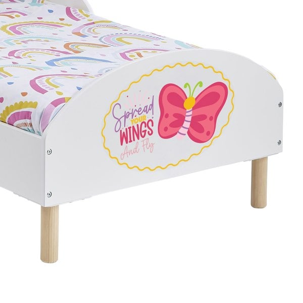 Liberty House Toys Kids White Toddler Bed – Spread Your Wings and Fly