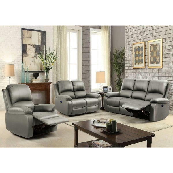 Comfy Living PU Leather Electric Reclining Sofa set