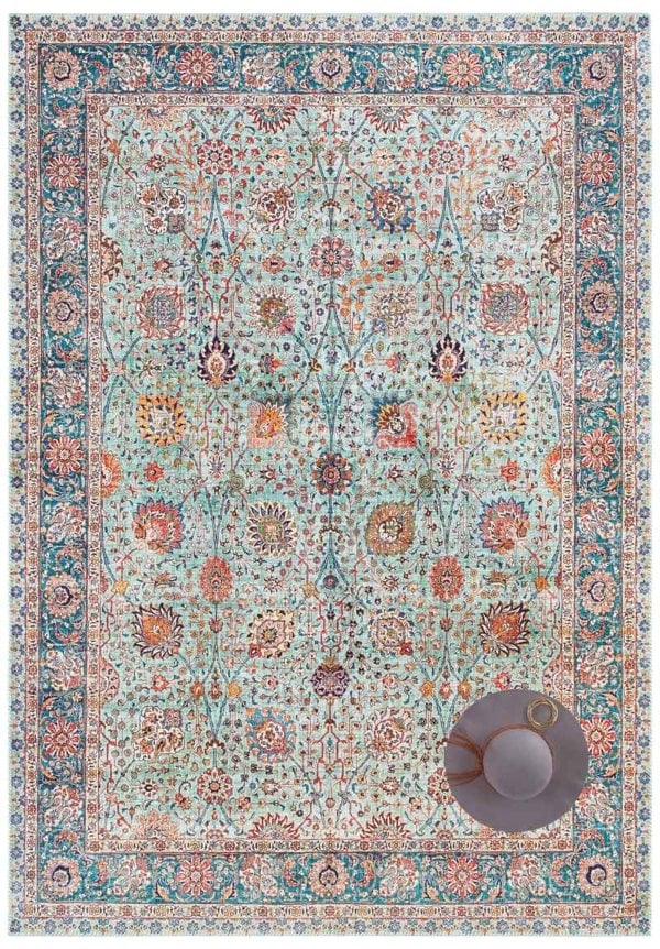 Keshan Maschad Oriental-Optic Jade Rug