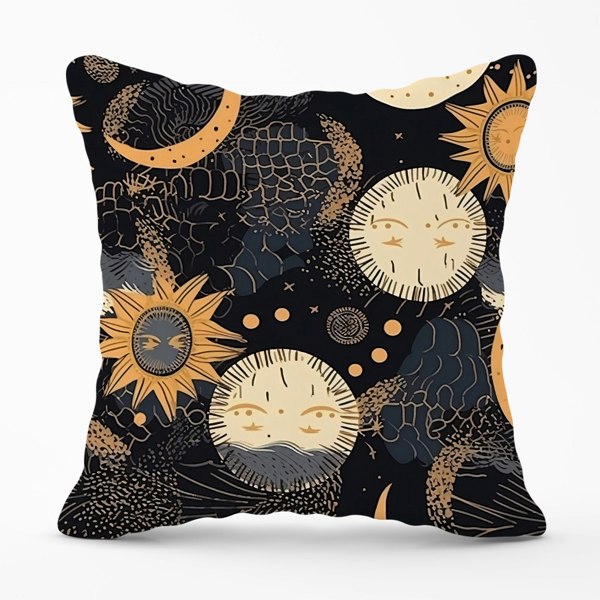 Warren Reed Gold Sun and Moon Cushions