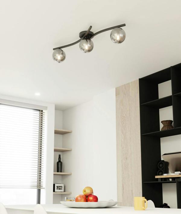 Emibig OPUS Ceiling lamp 3 x E14 Black with Graphite Shade