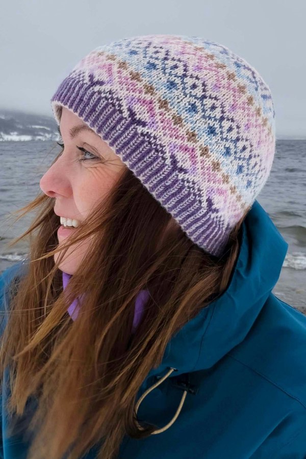 SuperBobble Linga Fairisle Beanie Hat - Heather