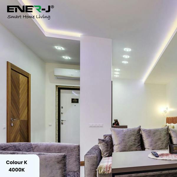 ENER-J 24V COB LED Strip Lights with 480 LEDs/M, 10W/M, 1020lm/M, CRI 90-92, 30m Roll, 4000K, IP20