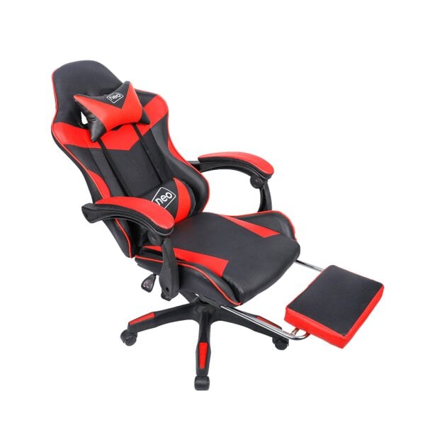 Neo Red & Black PU Leather Gaming Chair With Footrest