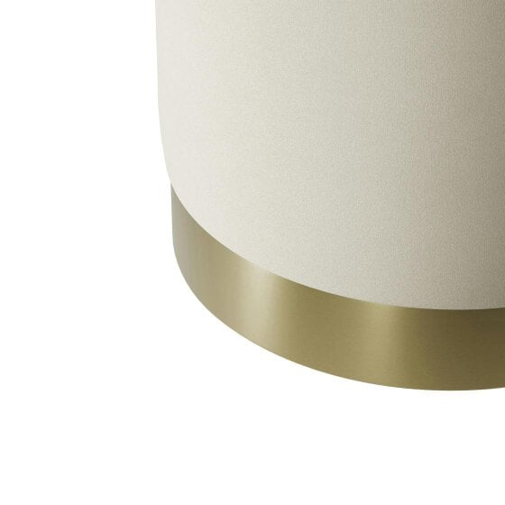 Wyld Haus Kalua Small Cream Velvet Stool Gold Base