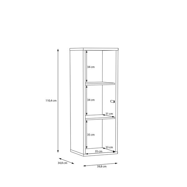 Furniture To Go Alice Springs Narrow Cupboard with 1 Door Push-to-Open in Sand