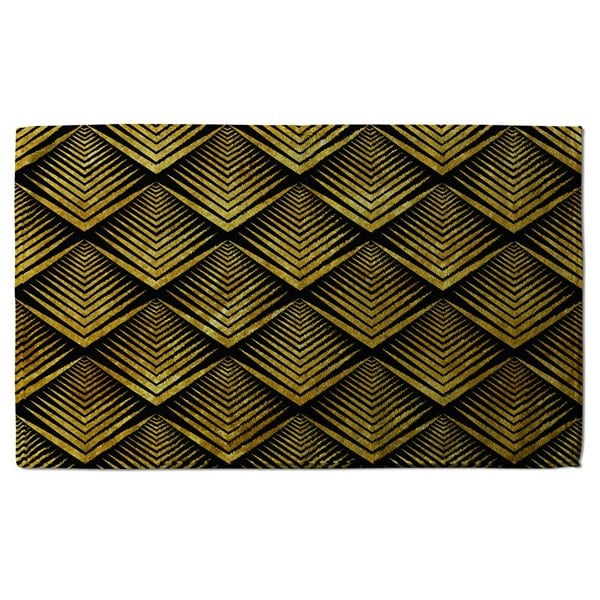 Benjamin Tate Design Golden Geometric Flower Pattern (Bath Towel)