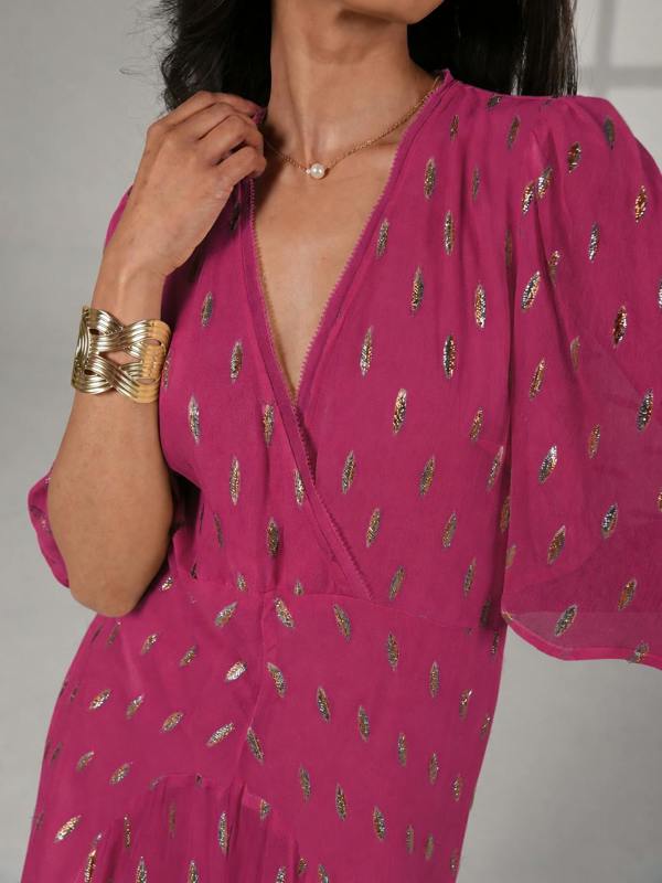 Rose & Nancy Talia Fuchsia Pink Maxi Dress