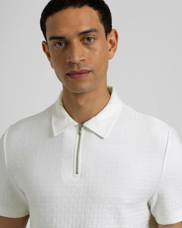 Steel & Jelly Crofton - Tile Jacquard Textured Polo Shirt