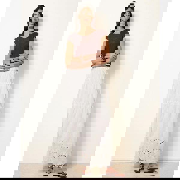 Blue Vanilla Crochet Detailed Maxi Skirt