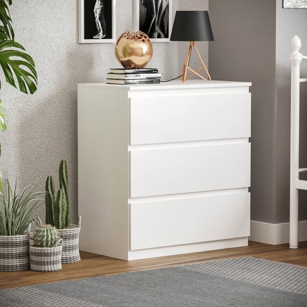 Carlton 3 Drawer Cabinet in Matt White