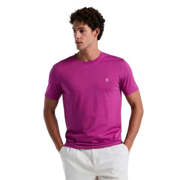 Original Penguin Mens Embroidered Logo T-Shirt - Purple