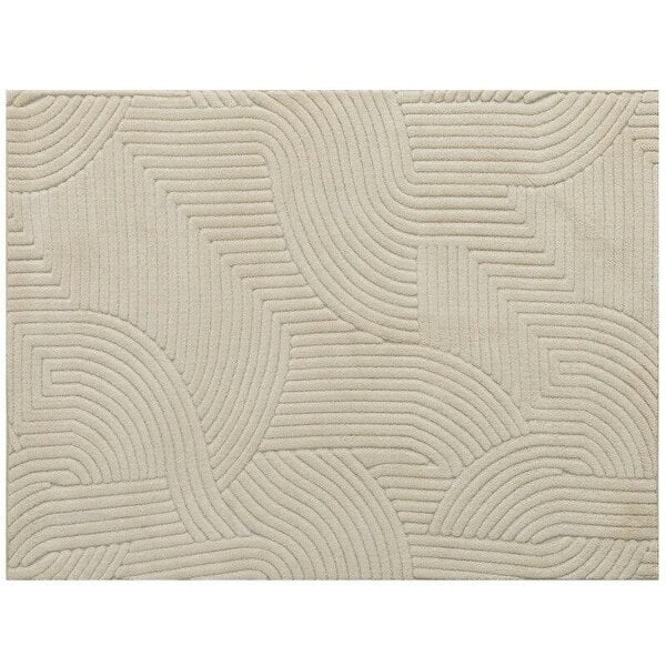Modern Geometric Rug, Thick Plush, Non-Slip, 200 x 140 cm, Cream, Living Room, Bedroom, Office