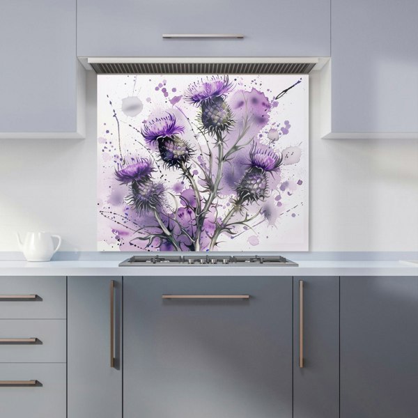 Warren Reed - Designer Vibrant Scottish Thistle Art Kitchen Splashback