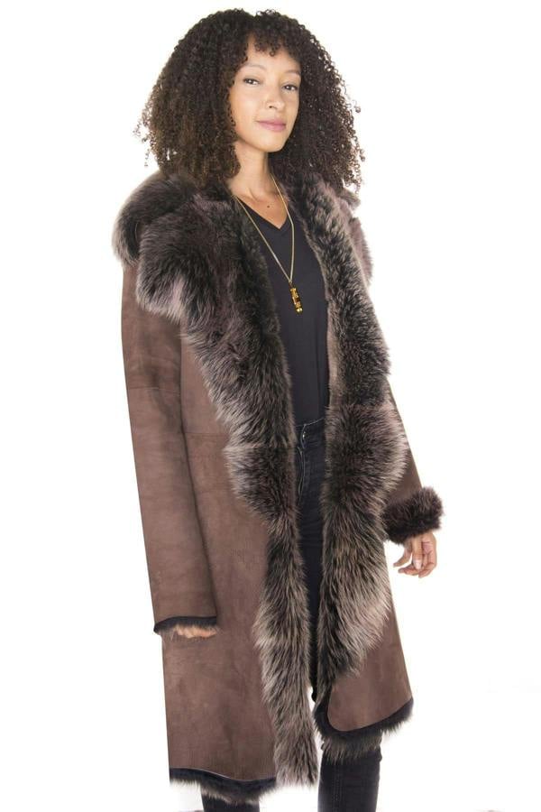 Infinity Leather Womens Toscana Sheepskin Suede Trench Coat-Rochester