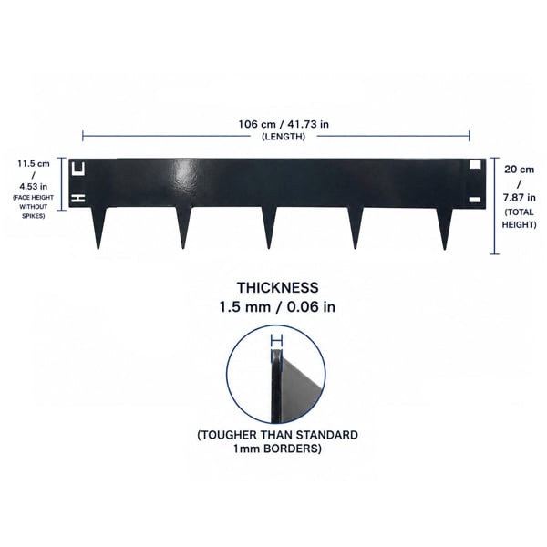 Nicoman Metal Lawn Edging Garden Border - 5 Pieces
