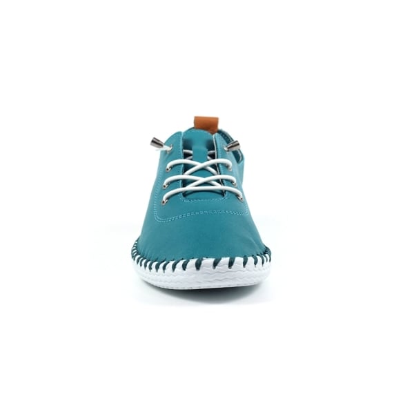 Lunar Women's St Ives Leather Plimsolls - Teal