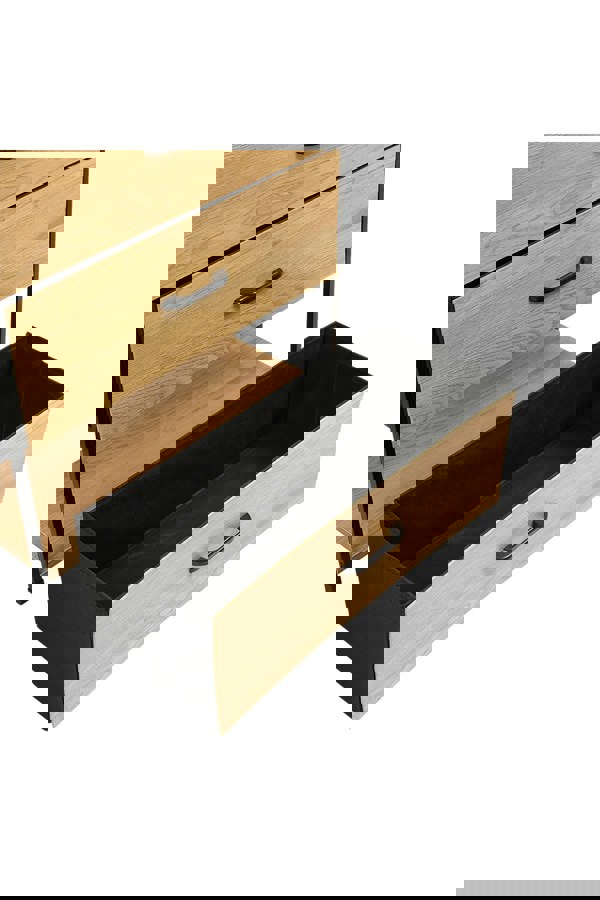 Living and Home Freestanding 3-Drawer Wood and Fabric Storage Cabinet