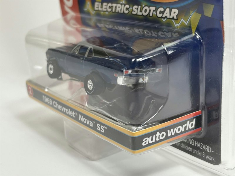 Auto World Slot Cars 1969 Chevrolet Nova SS Blue Thunderjet Ultra G HO Slot Car SC377-2